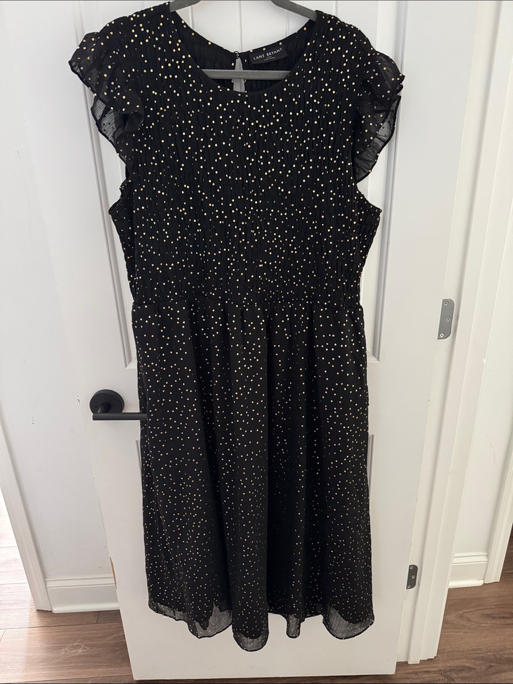 Lane Bryant Black Dress with Gold Dot Detail